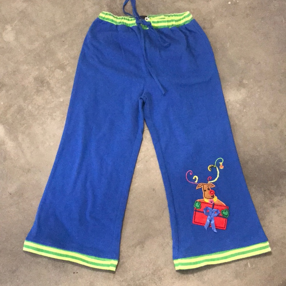 Michael Simon blue reindeer pants